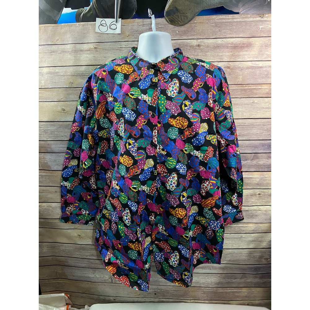 VINTAGE STEVEN ROSS NATURALLY 1990'S MEN'S SHIRT 3XL MULTI COLOR BASEBALL CAP
